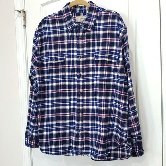 Jachs Mens Navy Blue black and white 100% Cotton flannel, 2XL - Picture 1 of 7